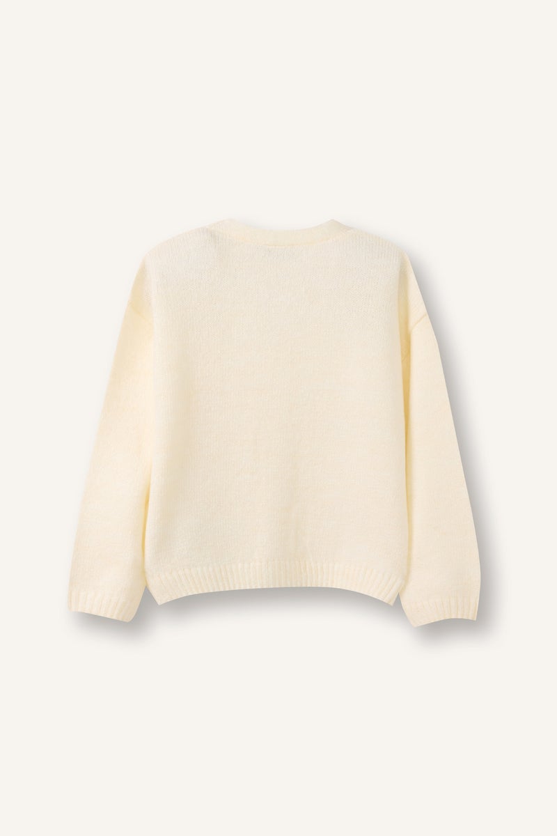 DeFacto Beige BabyGirl Baby Girl Embroidered Cardigan Casual - Image 4